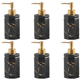 Kuber Industries Liquid Soap Dispenser | Handwash Soap Dispenser | Soap Dispenser for Wash Basin | Shampoo Dispenser Bottle | Bathroom Dispenser Bottle | 350 ml | Pack of 6 | Black